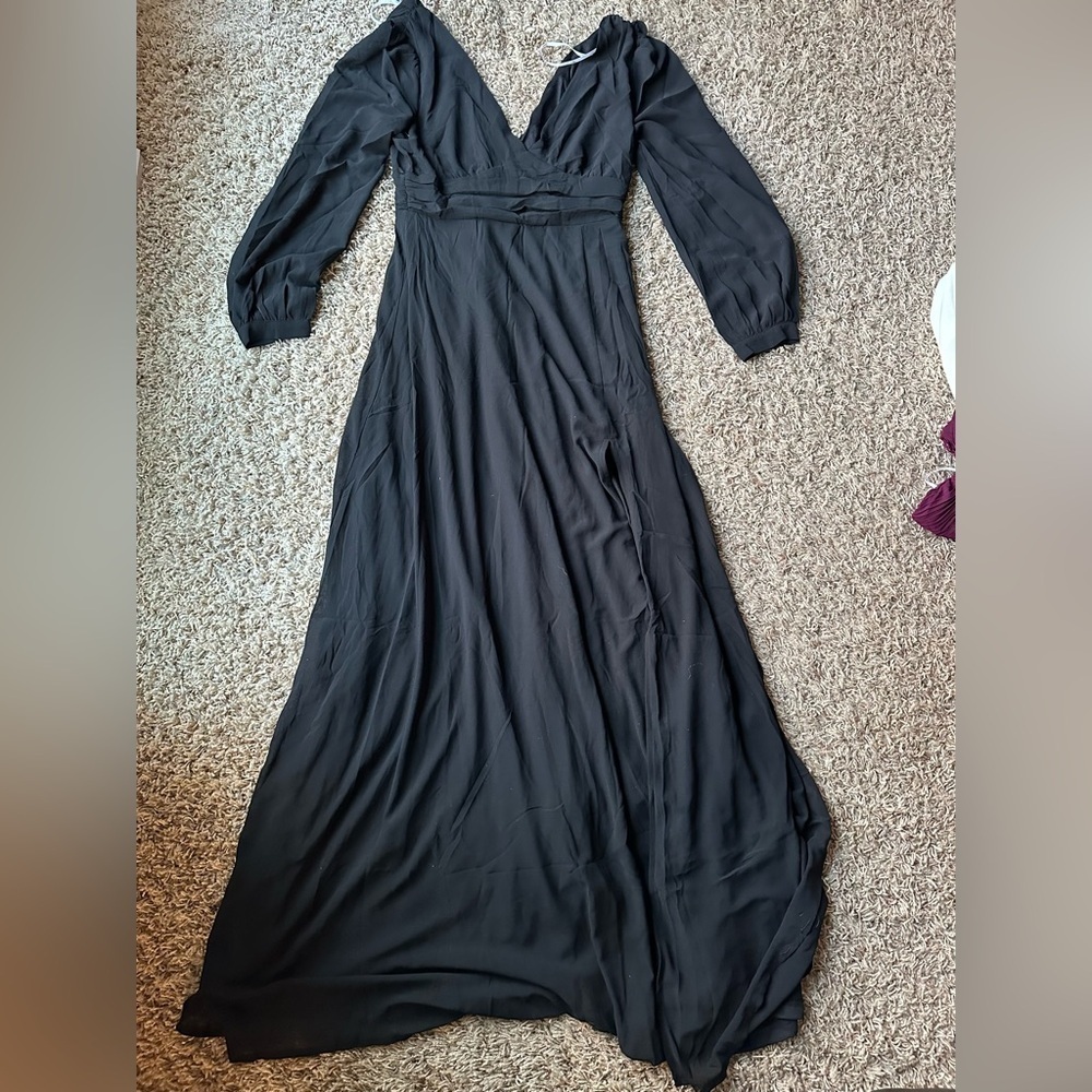 Lulus Love You So Black Long Sleeve Maxi Dress - Picture 4 of 7